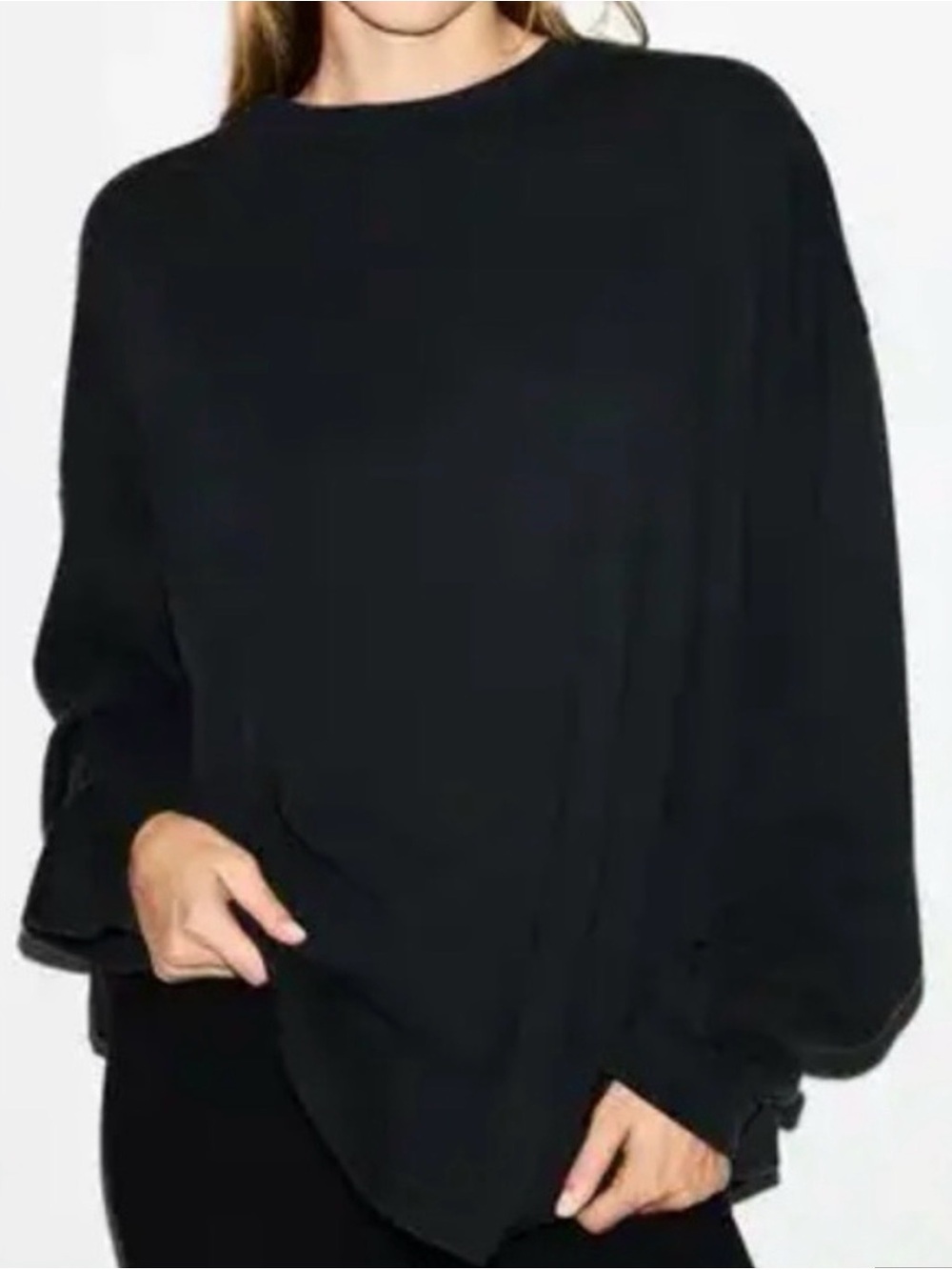 SKIMS Heavy Cotton Jersey Oversized Long Sleeve T-Shirt | Onyx | S | NWT